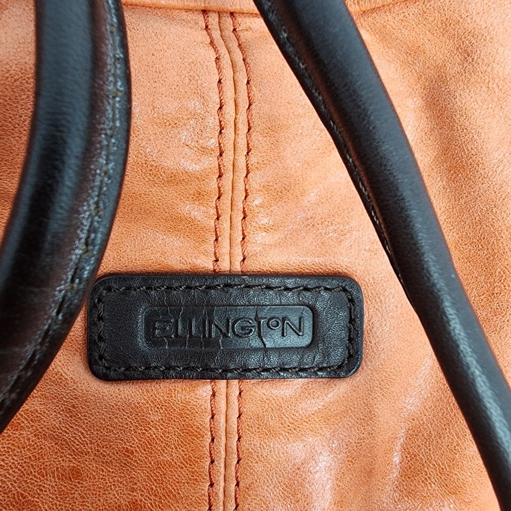 Ellington Bucket Purse Shoulder Bag Italian Leather Orange - Picture 3 of 16